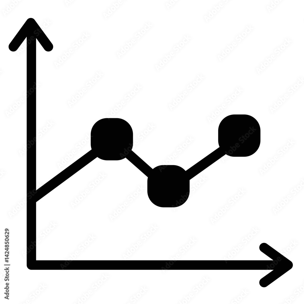 Poster value chart report line icon