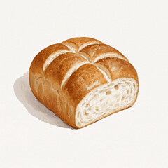 Soft bake hues bread isolated watercolor vector illustration svg 