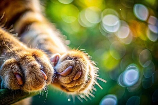 Close-up Portrait of Cat's Dew Claw, Fluffy Paws, Pet Photography