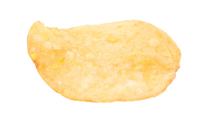 One tasty potato chip isolated on white