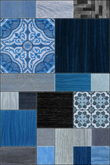 Seamless abstract pattern decorative wood textured geometric mosaic background design