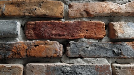 Weathered red brick wall surface background