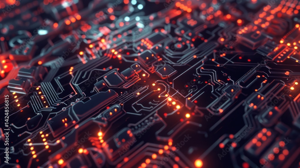 Poster this abstract image showcases a vibrant circuit design, highlighting the intricacies of artificial i