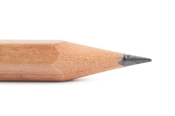 One sharp graphite pencil isolated on white