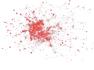 Abstract Red and White Paint Splash Isolated on Transparent Background