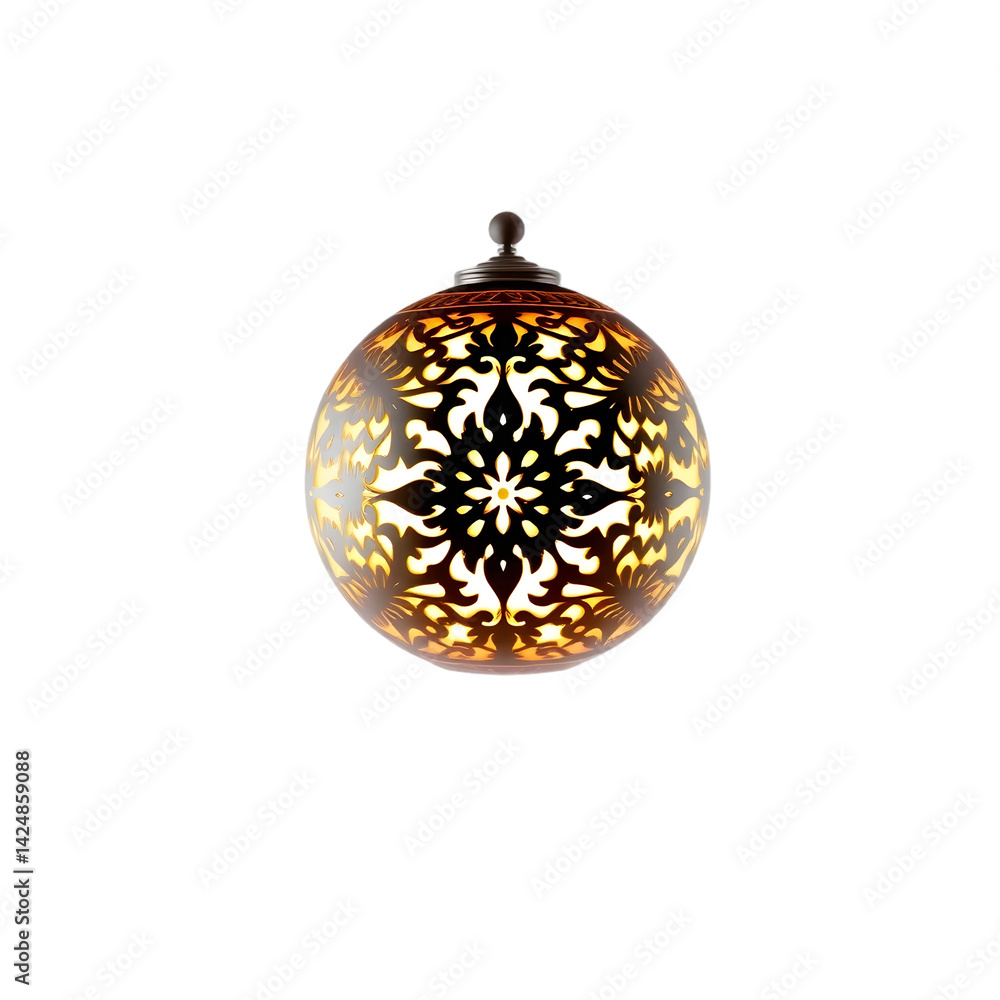 Leinwandbilder Glowing Orb Design, A Spherical Light. Isolated 3d Rendering On White, A Detailed And Intricate Pattern. Creates A Calming Effect, It Is Perfect For Digital Art.