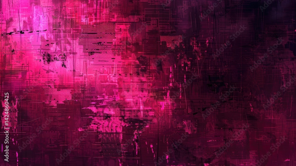 Poster abstract of complex glitch with pixel effect in graphic background use shading and monochrome to exp