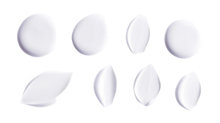 Abstract White Shapes Against Transparent Background Illustration Design