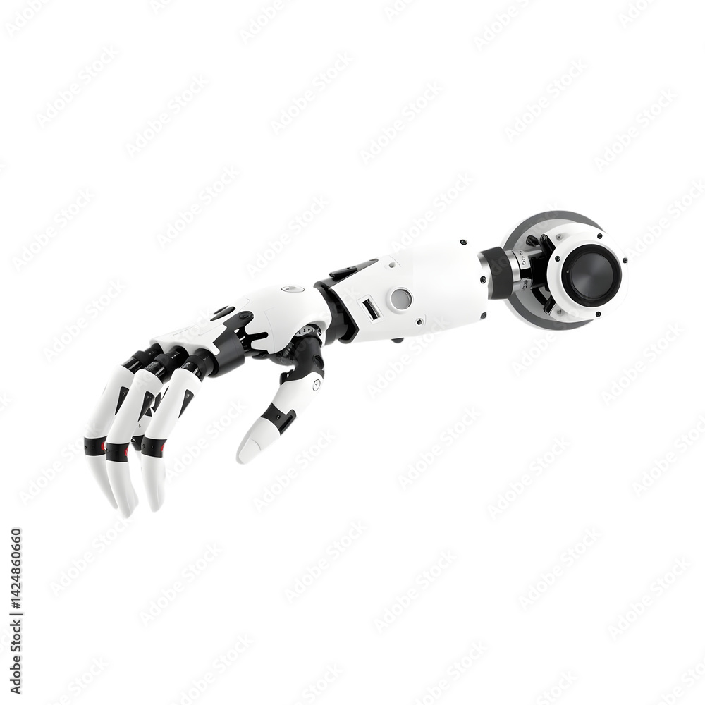 Poster robotic arm detailed 3d model, industrial automation, precision engineering. mechanical robot arm de
