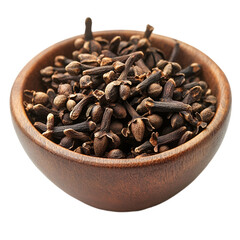 Dried cloves in a wooden bowl fragrant spice culinary ingredient,