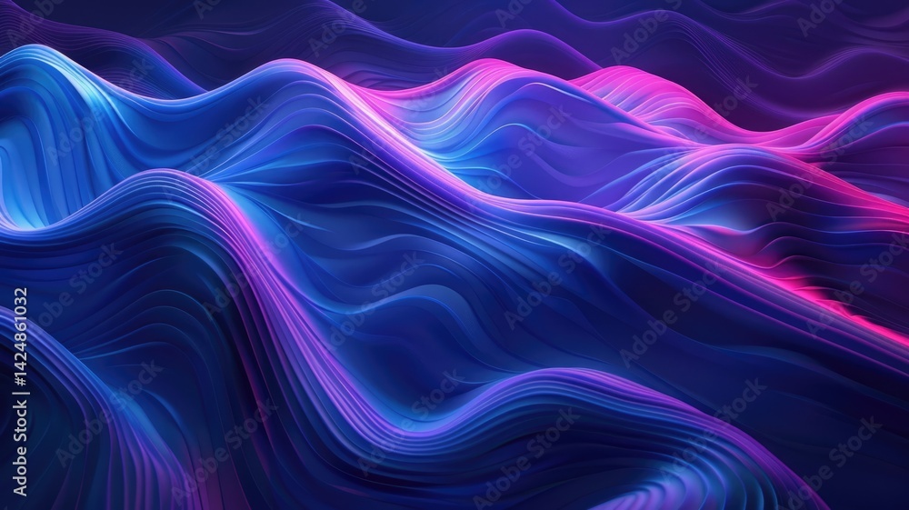 Poster abstract flowing wave pattern with dotted texture. digital art for design of vibrant color with line