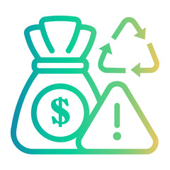 financial risk Line Gradient Icon