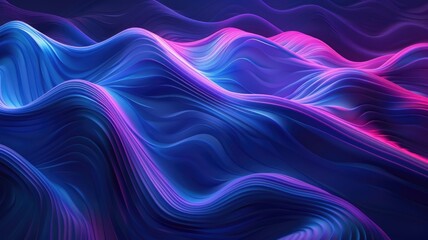 Obraz premium Abstract flowing wave pattern with dotted texture. Digital art for design of vibrant color with line floating in the black background. Dynamic motion evoke a sense of elegance and modernity. AIG53.
