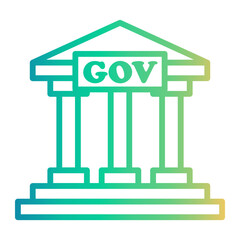 government Line Gradient Icon