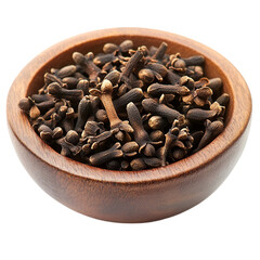 Dried Cloves in Wooden Bowl Aromatic Spice