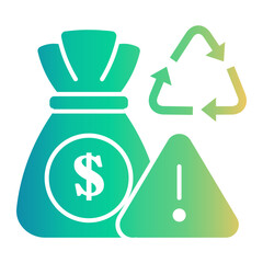 financial risk Gradient icon