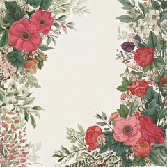 Beautiful Watercolor Floral Arrangement with Soft Pastel Flowers and Leaves – Hand-Painted Botanical Clipart for Wedding Invitations, Greeting Cards, and Elegant Decorative Design Projects
