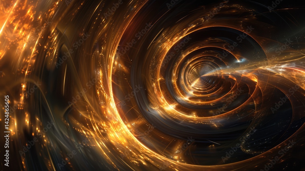 Poster an abstract representation of a luminous vortex of light swirling in an invisible space, creating a 