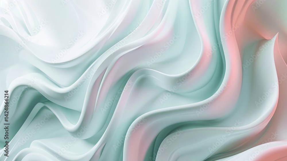 Poster abstract pastel shapes and smooth curves in light colors. abstract image of wavy texture with white,