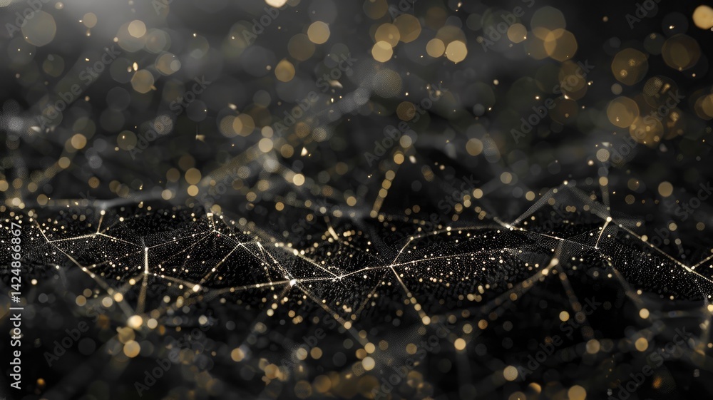 Poster abstract black and gold textured diagonal lines with paint splatter. abstract image of black wall wi