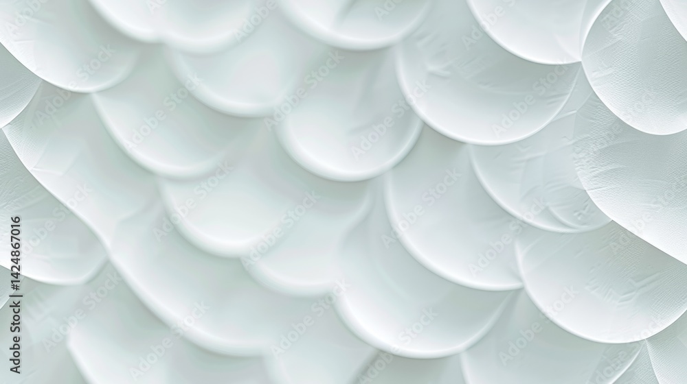 Poster abstract white flowing waves resembling fabric. background image of 3d rendering art with wavy textu