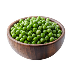 Fresh Green Peas in Wooden Bowl Healthy Food
