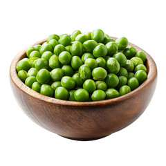 Fresh Green Peas in Wooden Bowl Healthy Food