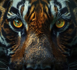 Close-up of Tiger's Golden Eyes