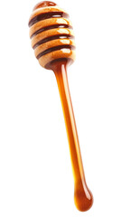 Honey Dripping From Wooden Honey Dipper Illustration On Transparent Background
