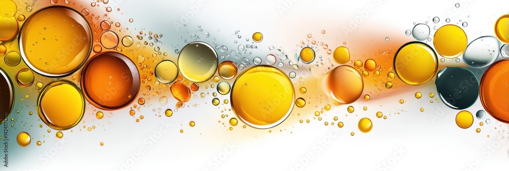 Aufkleber Abstract Composition Featuring Colorful Oil Drops Against a Smooth Background With Clear Typography Space Ideal for Design Projects