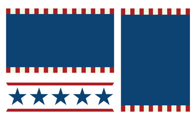 Set illustration design template usa independence day flag strip © Galih Studio