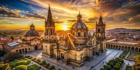 Fototapeta na wymiar Guadalajara Cathedral: Majestic Gothic Architecture at Sunset, Mexico