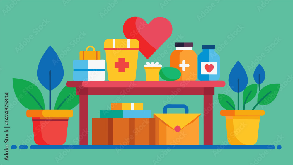 Poster a display of donated items for those in need alongside the swapping tables showcasing the compassion