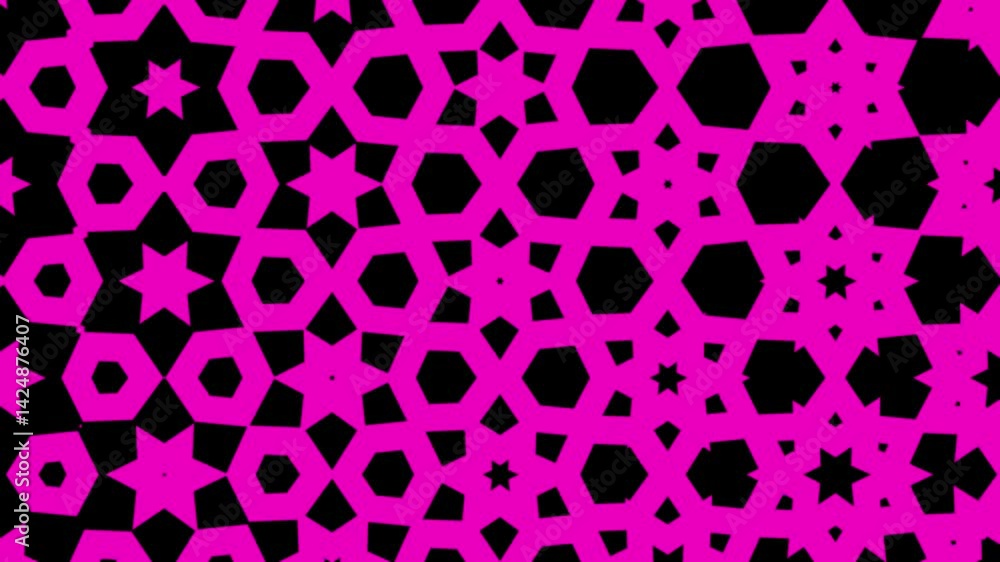 Poster kaleidoscope of multicolor hexagonal pattern 4k animation