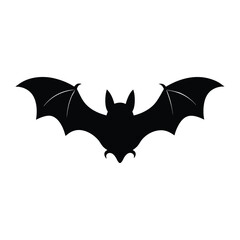 Bat Flying with Wings Wide Open Silhouette