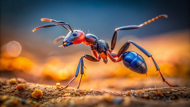 Jack Jumper Ant Leap: High-Resolution Stock Photo of an Ant Jumping