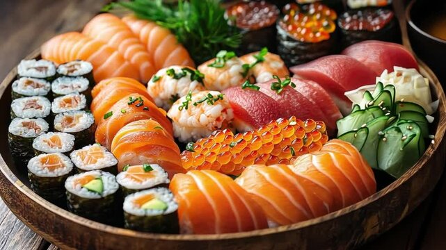A Luxurious Sushi Platter: A Culinary Delight