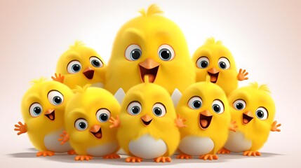 Adorable Yellow Chicks Hatching from Egg - Farm Animal Baby Birds Picture