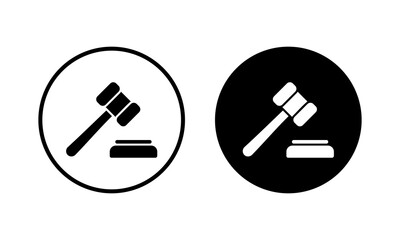 Gavel icon vector illustration. judge gavel sign and symbol. law icon. auction hammer