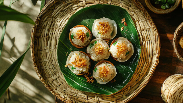 B&aacute;nh b&egrave;o vietnamese steamed rice cakes recipe traditional cuisine food photography asian culinary delight delicacy
