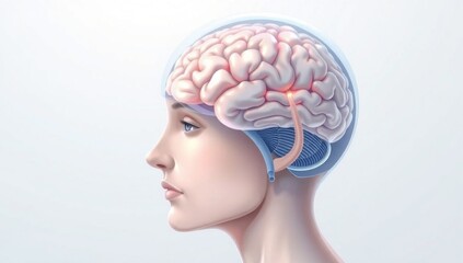 human head with brain