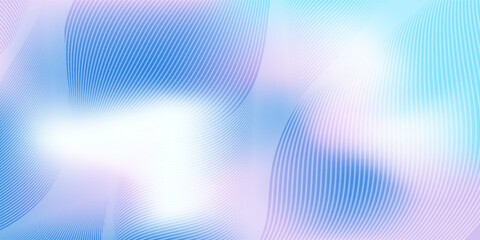 Abstract blue gradient background with shining lines waves. Minimalist background for banner, poster, cover, brochure, flyer, website