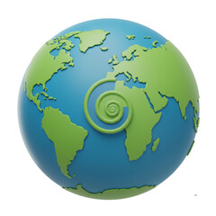 Naklejka premium 3D Earth Globe with Concentric Scan Global Investigation Planet Exploration World Study Environmental Assessment