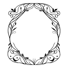 Floral Decorative Frame with Intricate Details
