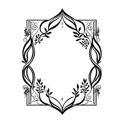 Decorative frame with organic floral embellishments