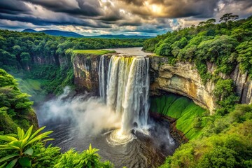 Fototapeta premium Majestic Kaieteur Falls Guyana South America Waterfall Landscape Photography