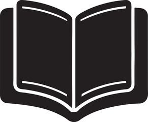 E-book silhouette icon vector on white background 