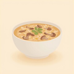 Creamy Mushroom Rice Bowl Illustration
