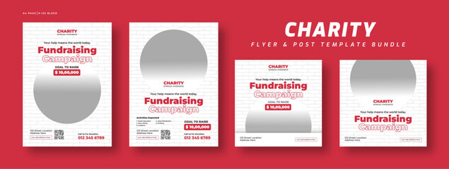 Donation charity flyer and social media post web banner set | Fundraising event poster | Nonprofit campaign promotion banner | Humanitarian aid community