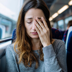 a person suffering from motion sickness